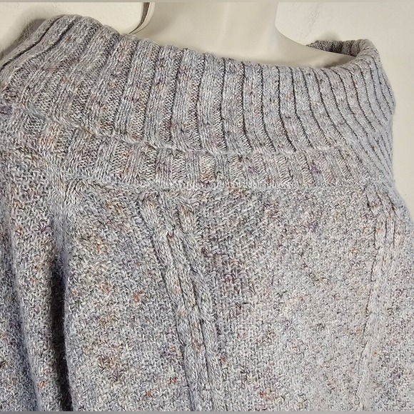 89th + Madison Gray Speckled Confetti Cowl Neck Tunic Sweater Women Size Large - Picture 3 of 8